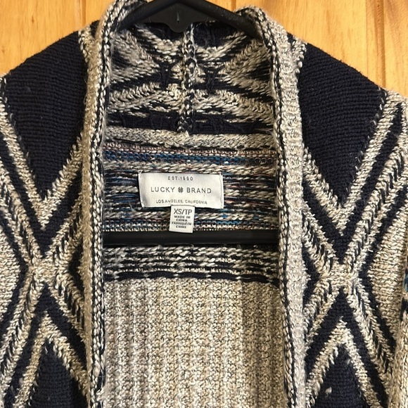 Lucky Brand Aztec Longline Cardigan Sweater - Picture 2 of 9